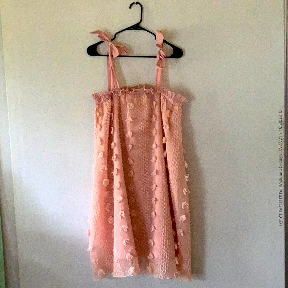 Pink A line ruffled dress